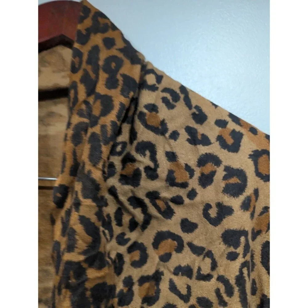 Tashia Pashmina London Women's Leopard Print Shawl Scarf Cashmere Silk Fringe